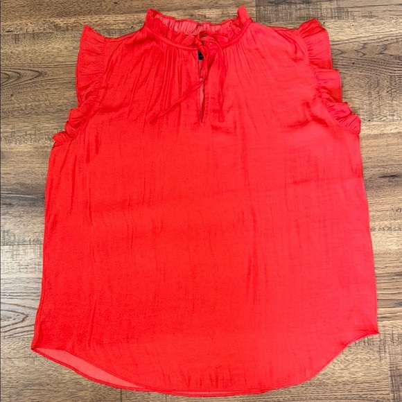 Women's Red Ruffle Sleeve Top - Picture 1 of 4